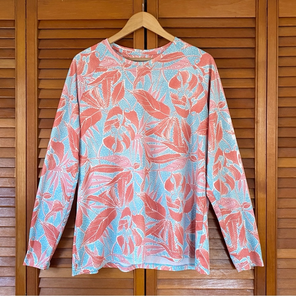 Columbia PFG Shirt Womens Size 1X Omni Shade Super Tidal Tee Long Sleeve Resort
